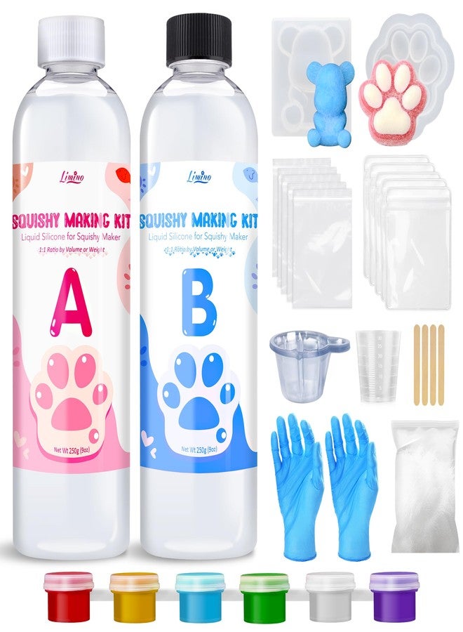 Limino Liquid Silicone for Taba Squishy Kit - 18oz 1:1 AB Ratio Mixed Super Soft Silicone Rubber for Squishy Maker, Perfect DIY Stress Relief Gift Making Kit for Adult Hobby, Taba Bear, Flocking Cat's Paw - Image 1